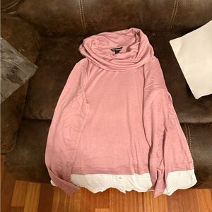 Nina Leonard Soft Pink Cowl Neck Sweater